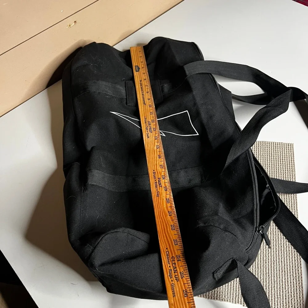 Carolina Herrera Bad Boy Black Canvas Duffel Bag Lightning Bolt Weekend Gym